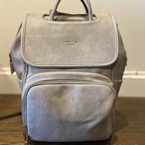 Upper New York La Madison Vegan Leather Diaper Backpack Gray Discontinued Color